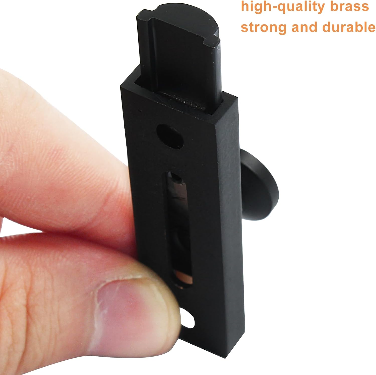 Sliding Deadbolt, Heavy Duty Solid Brass Surface Bolt, Door Slide Lock Anti Theft Security Door Latch Lock with Screws Black,2 Inch