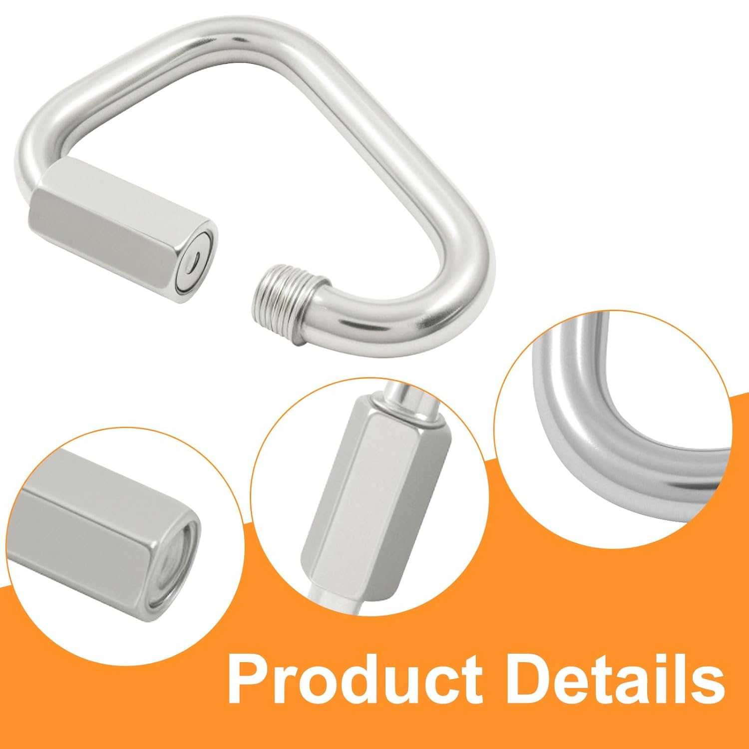 4.1 Inch Delta Quick Link, Stainless Steel Triangle Quick Connector M12 Heavy Duty Chain Connector 1 Pack, 2517 Lbs Capacity