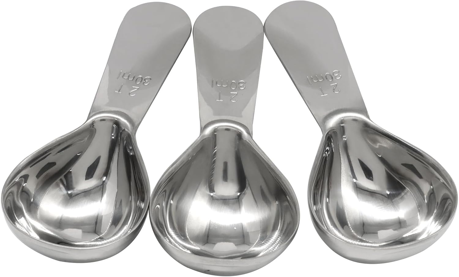 3 Pack Coffee Scoop Stainless Steel Measuring Spoon, Short Handle 2 Tablespoon Coffee Spoons Compact Design, Fits into Canisters for Ground Coffee/Spices & Protein Powder 2Tbsp/30ml
