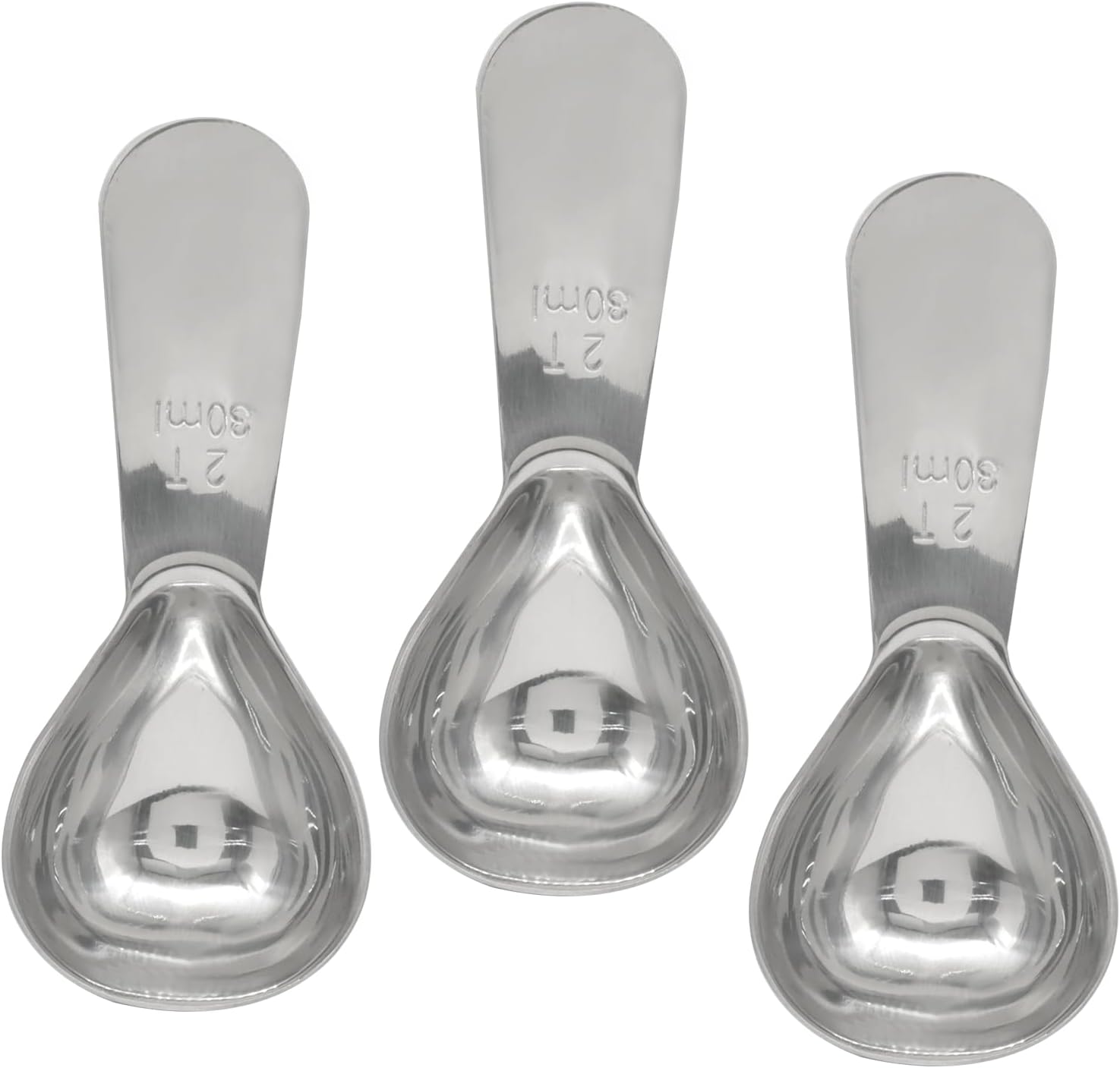 3 Pack Coffee Scoop Stainless Steel Measuring Spoon, Short Handle 2 Tablespoon Coffee Spoons Compact Design, Fits into Canisters for Ground Coffee/Spices & Protein Powder 2Tbsp/30ml