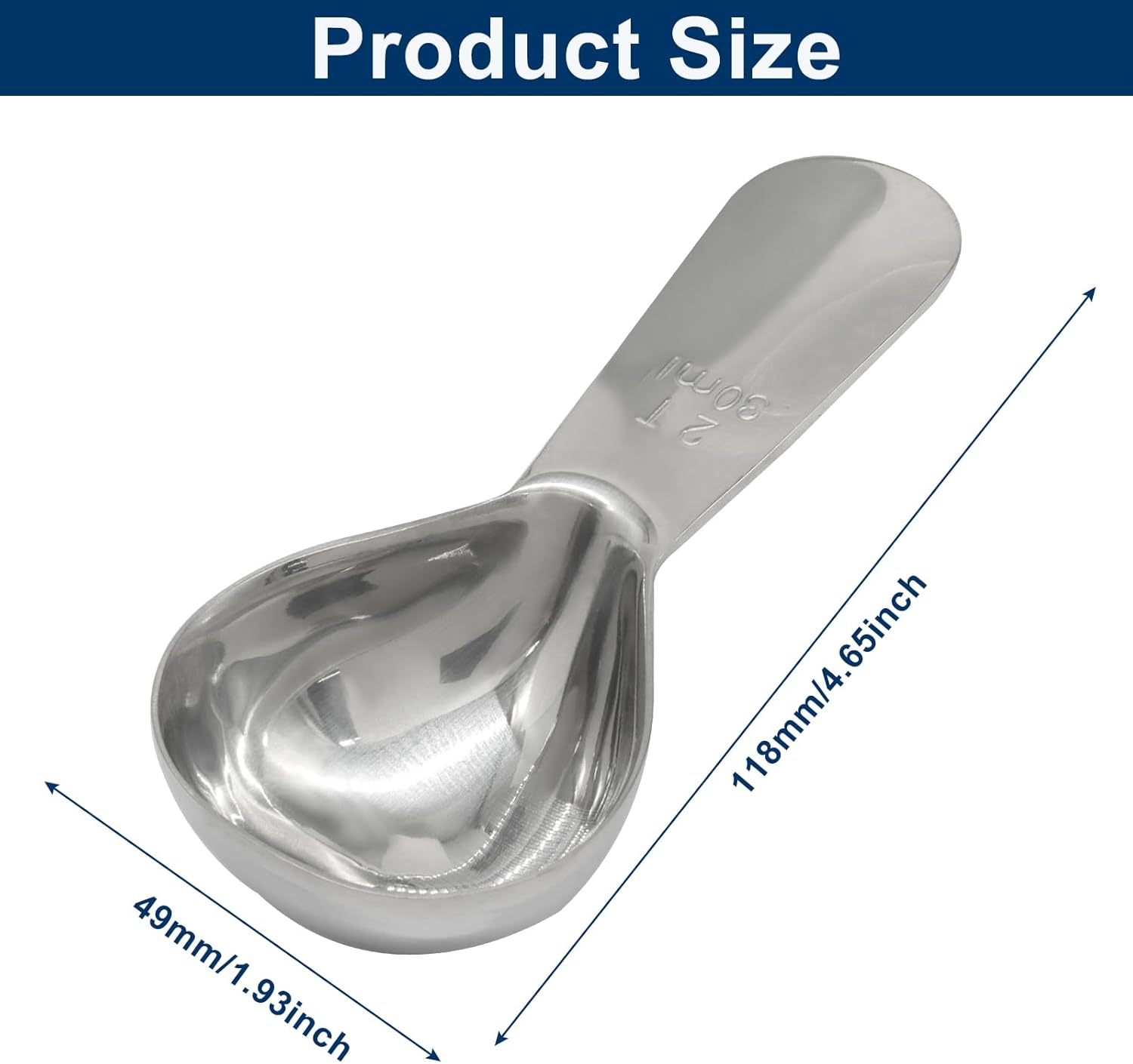 3 Pack Coffee Scoop Stainless Steel Measuring Spoon, Short Handle 2 Tablespoon Coffee Spoons Compact Design, Fits into Canisters for Ground Coffee/Spices & Protein Powder 2Tbsp/30ml