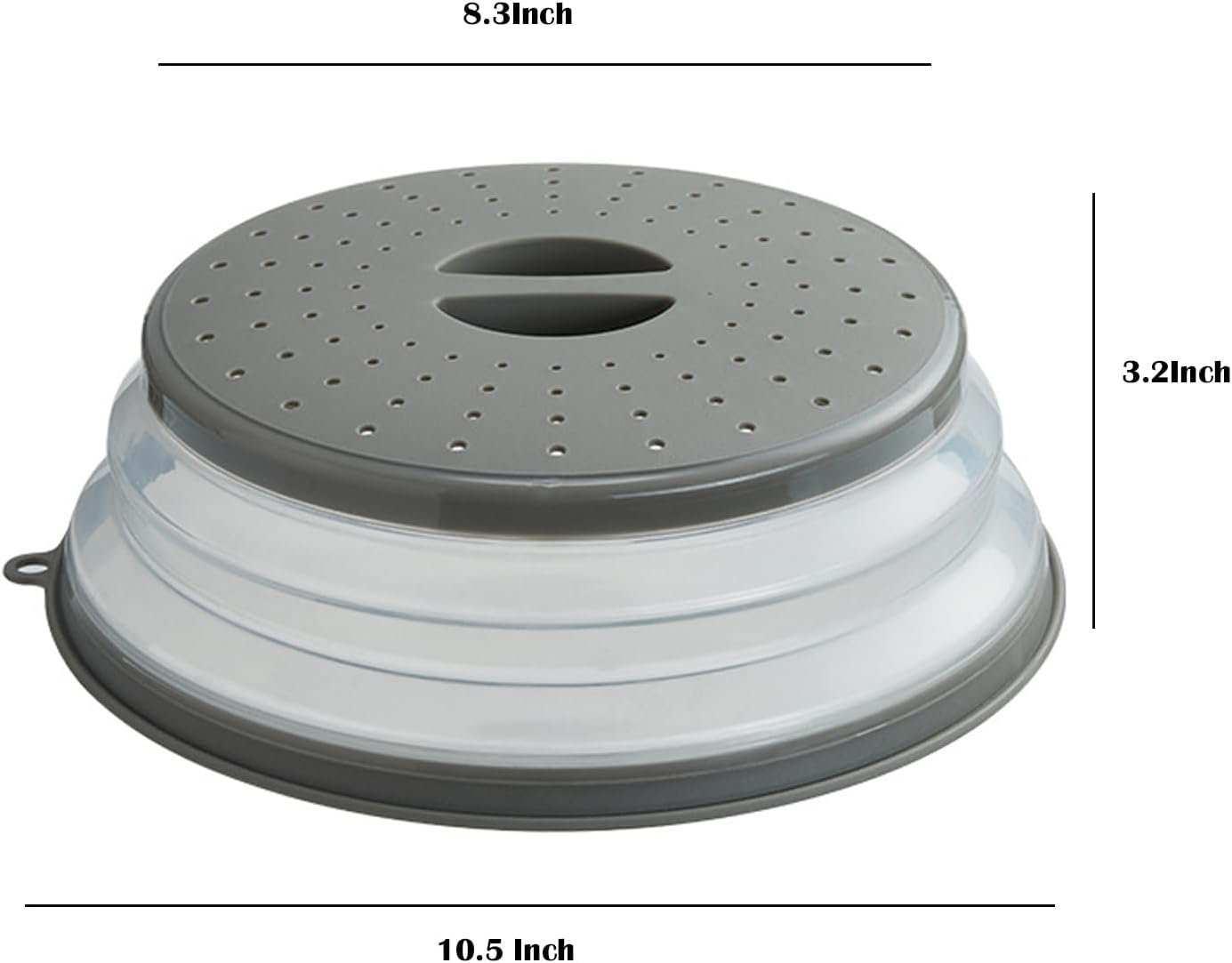 Microwave Splatter Cover Vented for Food, Splatter Guard & Colander Kitchen Gadget for Fruit Vegetables Microwave Plate Cover with Hook Hole,Dishwasher-Safe,BPA-Free Silicone & Plastic 1 Pack