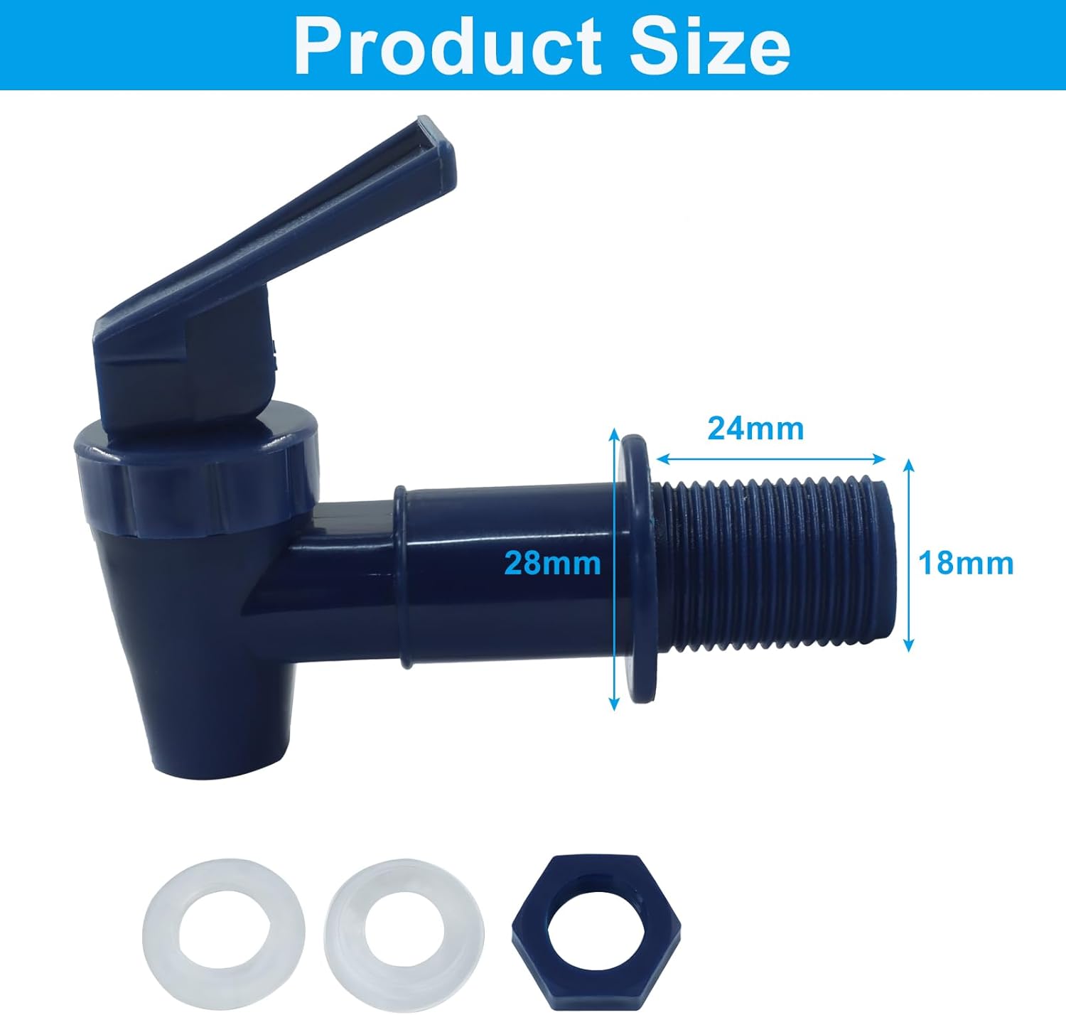 4 Pcs Replacement Cooler Faucet, BPA Free Water Dispenser Tap Reusable Spigot Spout, Beverage Lever Pour Dispenser Valve for Water Jug/Ceramic Crock Dark Blue