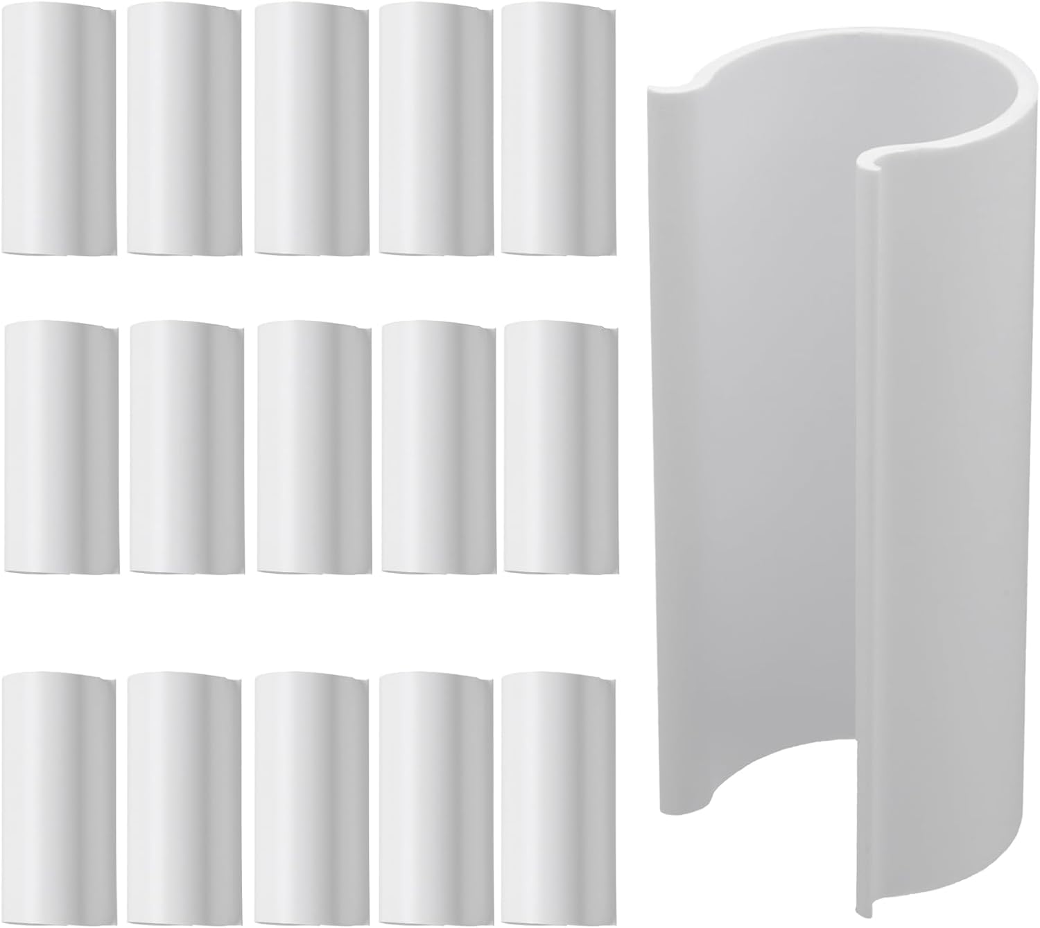 16 Pack PVC Pipe Clips, Heavy-Duty Greenhouse Clips Multi-Use Pool Cover Clamps, Long 2.4 Inch Clips for Garden/Shelters/Bird Protection fit 3/4 Inch Pipe, White