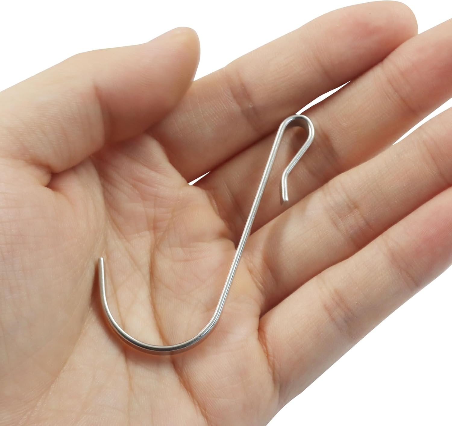 20 Pack J Shaped Clip-on Hook, Stainless Steel Wire Rack Clip-on Hanger, Hanging Sink Grid Shelf for Kitchen/Bedroom/Office Silver