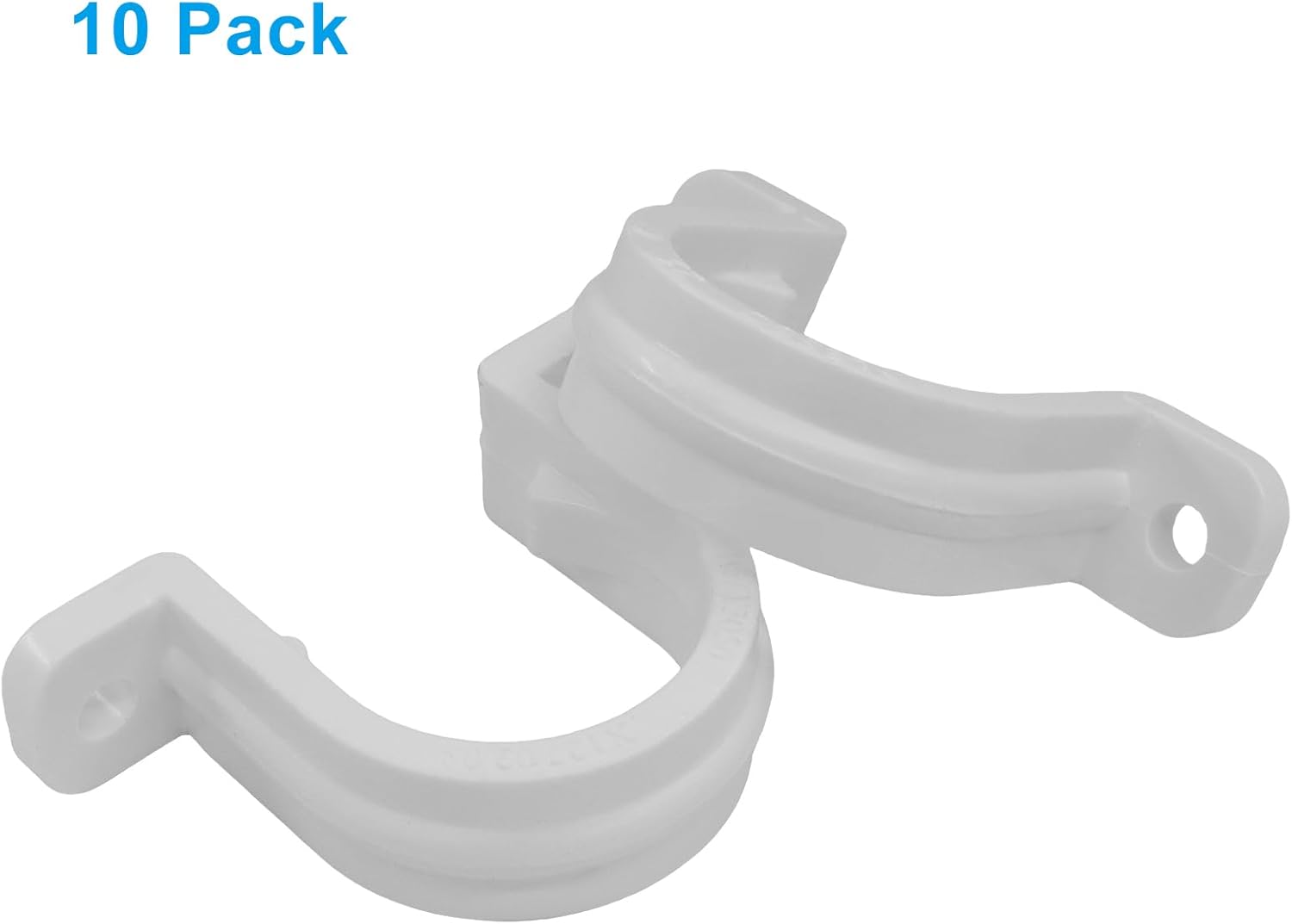 10 Sets SCH 3/4 Inch 25MM Conduit Pipe Clamps, Non-Metallic PVC Pipe Clips Two Hole Plastic clips for Electrical Installation/Contractors