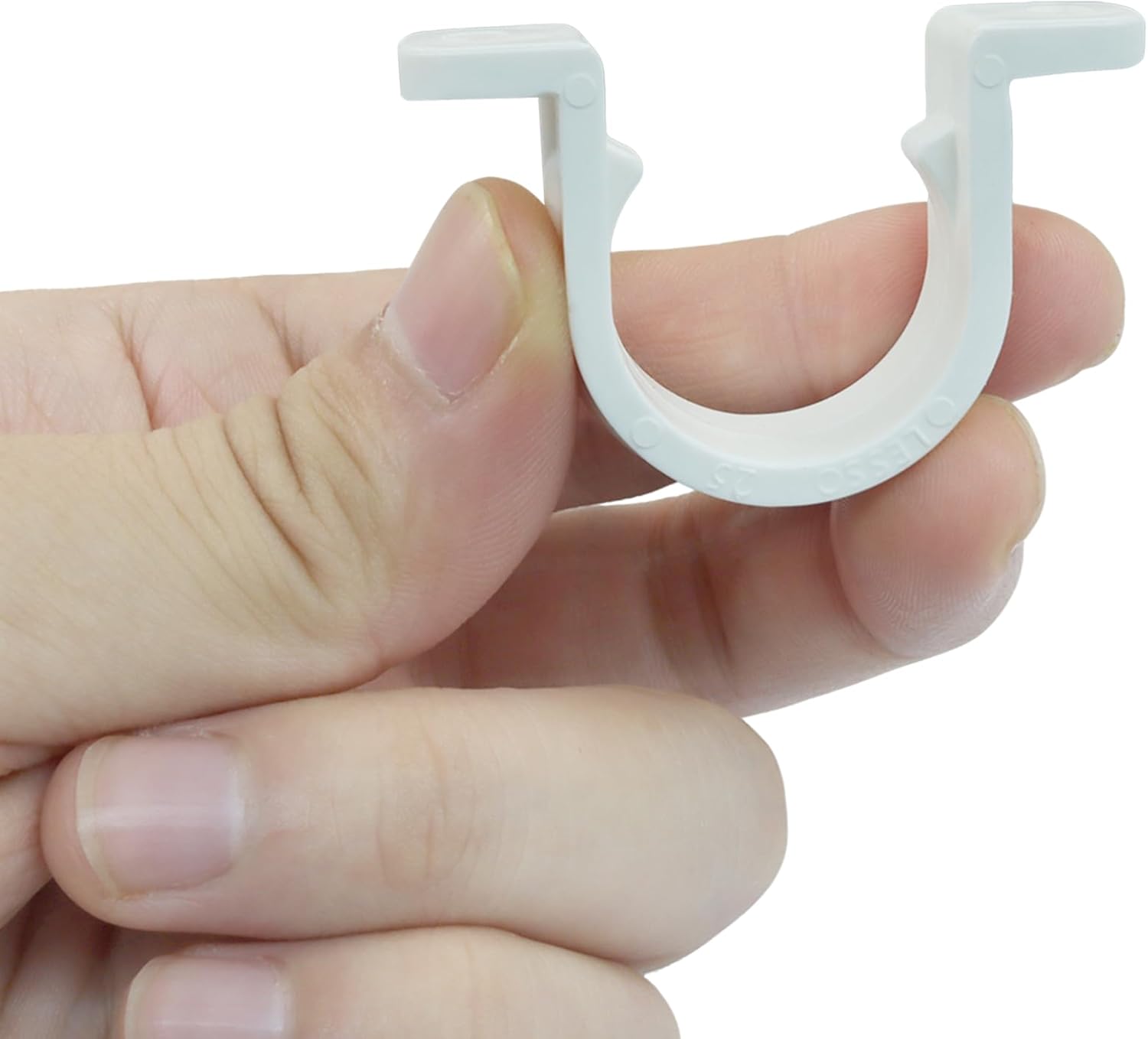 10 Sets SCH 3/4 Inch 25MM Conduit Pipe Clamps, Non-Metallic PVC Pipe Clips Two Hole Plastic clips for Electrical Installation/Contractors