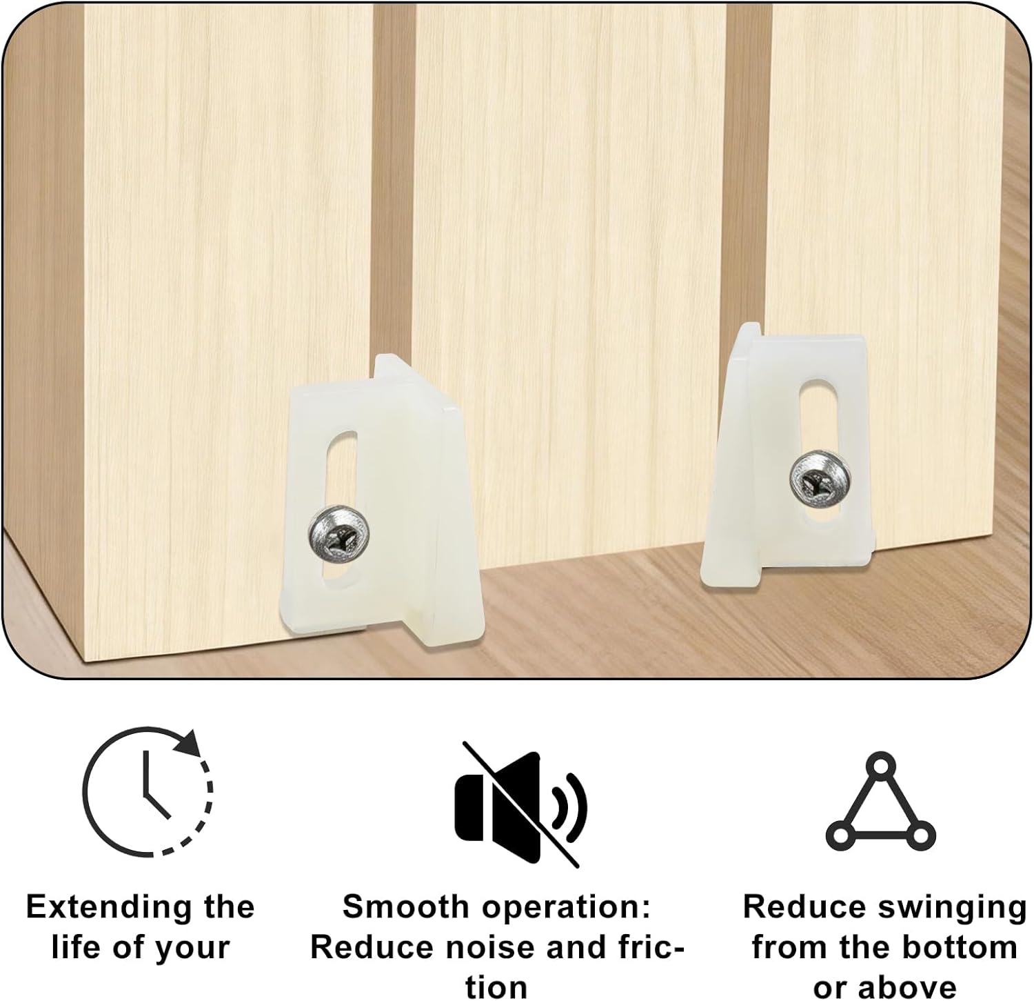 10 Pack Pocket Door Guide Bottom, Jamb Mounted Sliding Door Guides Replacement Kit with Screws 1.125 Inch, White