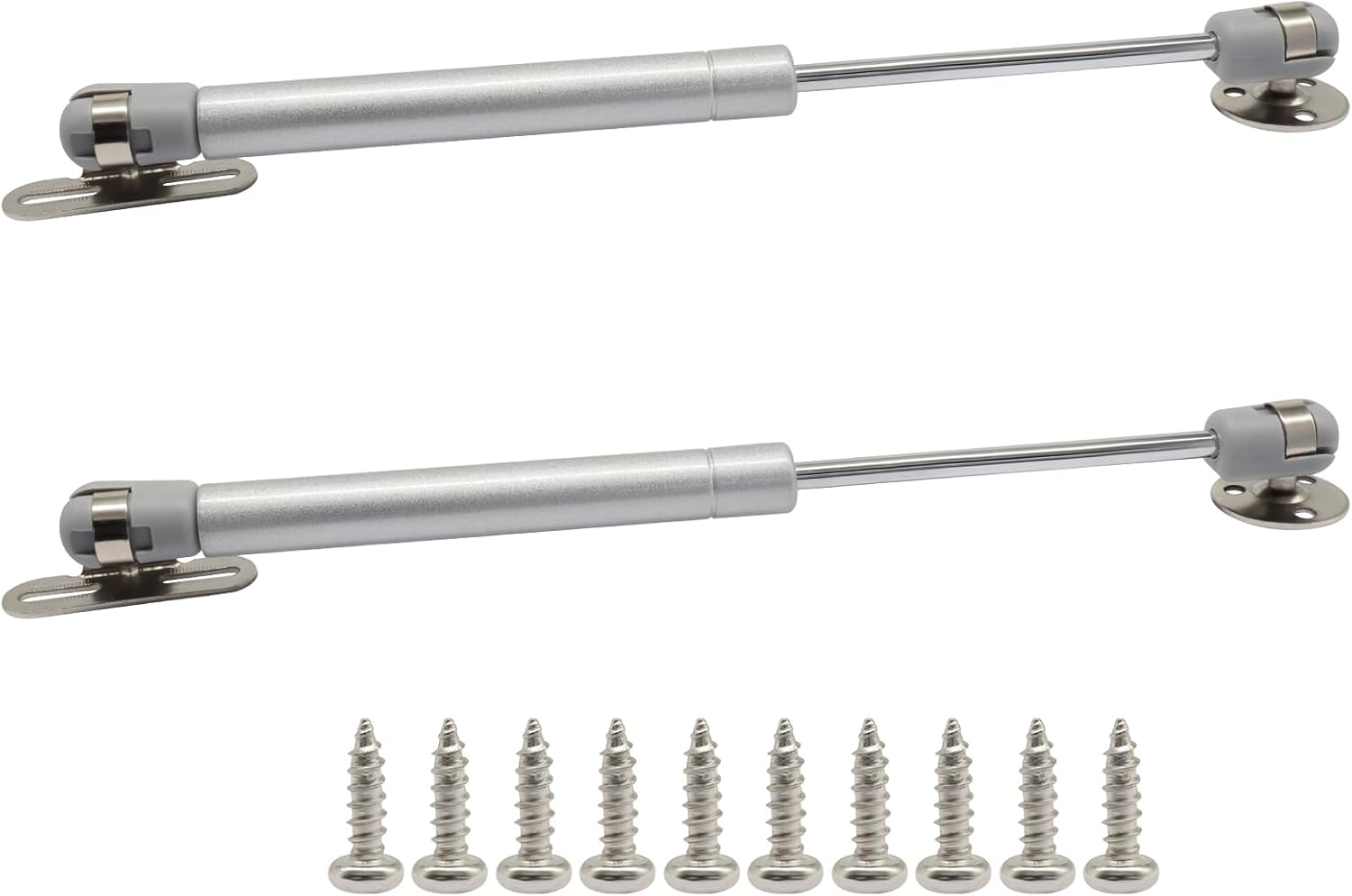 2 Pack 10 Inch Gas Struts, Silver 22LB Gas Spring Lift Support Strut for Truck Tool Box Lid RV Cabinet Door Boat Hatch