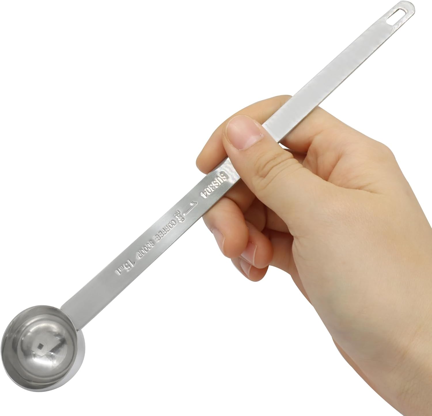 1 Tablespoon Coffee Scoop,Extra Long Handle Measuring Spoon Stainless Steel Scooper, Single Individual Measure Scoop for Ground Coffee 1 Pack, 15 ml