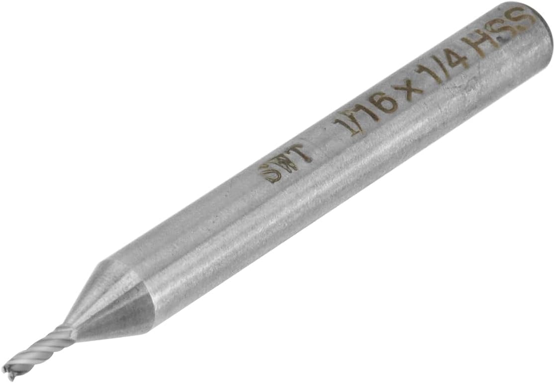 End Mill Cutter 1/16" Cutting Dia 1/4" Shank Dia 4 Flutes End Mill Drill Bit - 5pcs