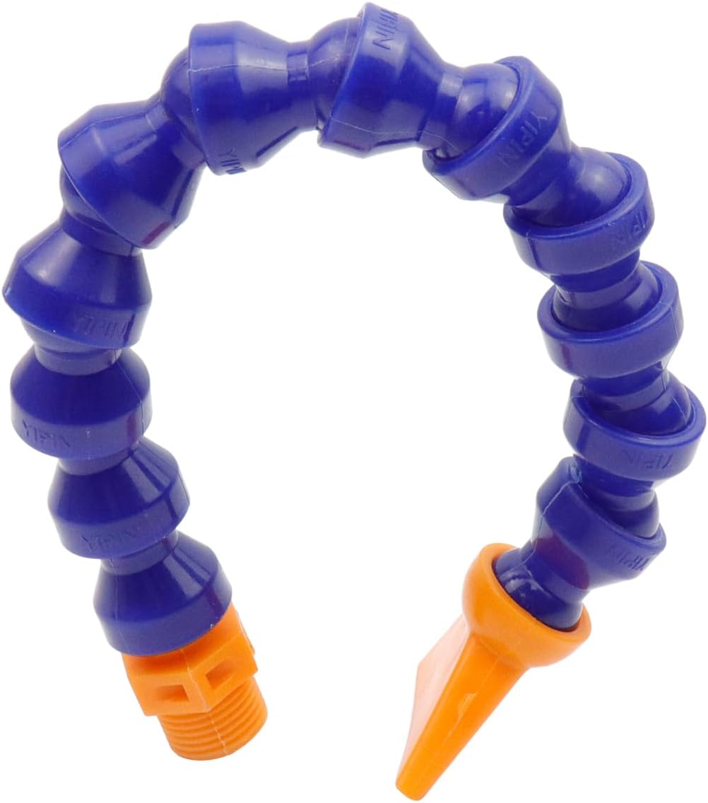 1/2" Thread Water Oil Coolant Hose Pipe Adjustable Coolant Pipe Hose Round Flexible Flat Nozzle Cooling Tube for CNC Lathe Milling Drill Machine-2pcs