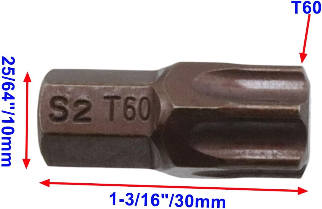 T60 Torx Screwdriver Bit Set 6 Point Star Bits with Hex Shank for Power Screwdriver Drill Impact Driver -8pcs