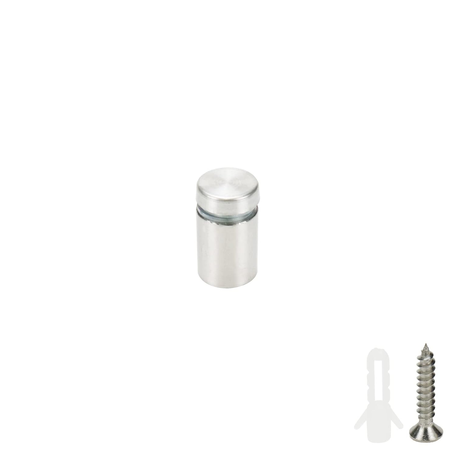 Sign Standoff Screws 0.63" Dia 1.06" Length Glass Standoff Bolts Stainless Steel 3/8" Thread Dia Advertising Screws - 8pcs