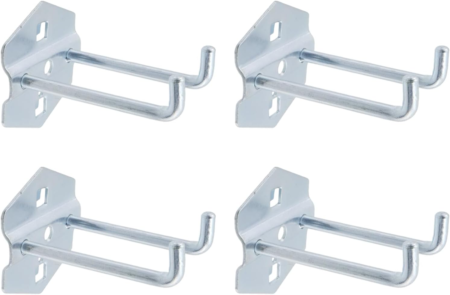 Pegboard Hooks Heavy Duty Metal Steel 3/8" Square Hole Peg Hooks Suitbale for 1.5" Spaced Pegboards Double Arm Wall Hooks for Organizing Tools in Home or Garage 3-inch Length -6pcs
