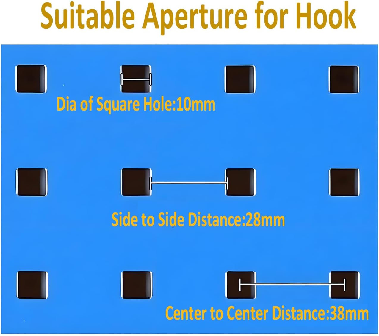 Pegboard Hooks Heavy Duty Metal Steel 3/8" Square Hole Peg Hooks Suitbale for 1.5" Spaced Pegboards Double Arm Wall Hooks for Organizing Tools in Home or Garage 4-inch Long Black-2pcs