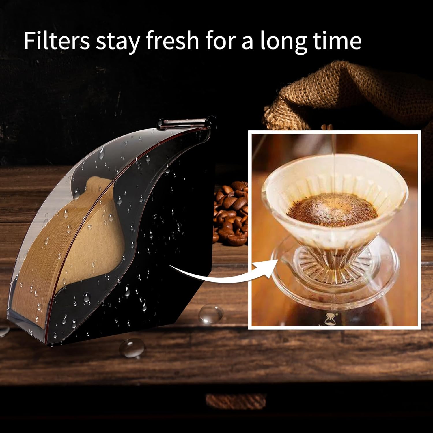 Coffee Filter Holder for Organizer and Coffee Station Accessories Black