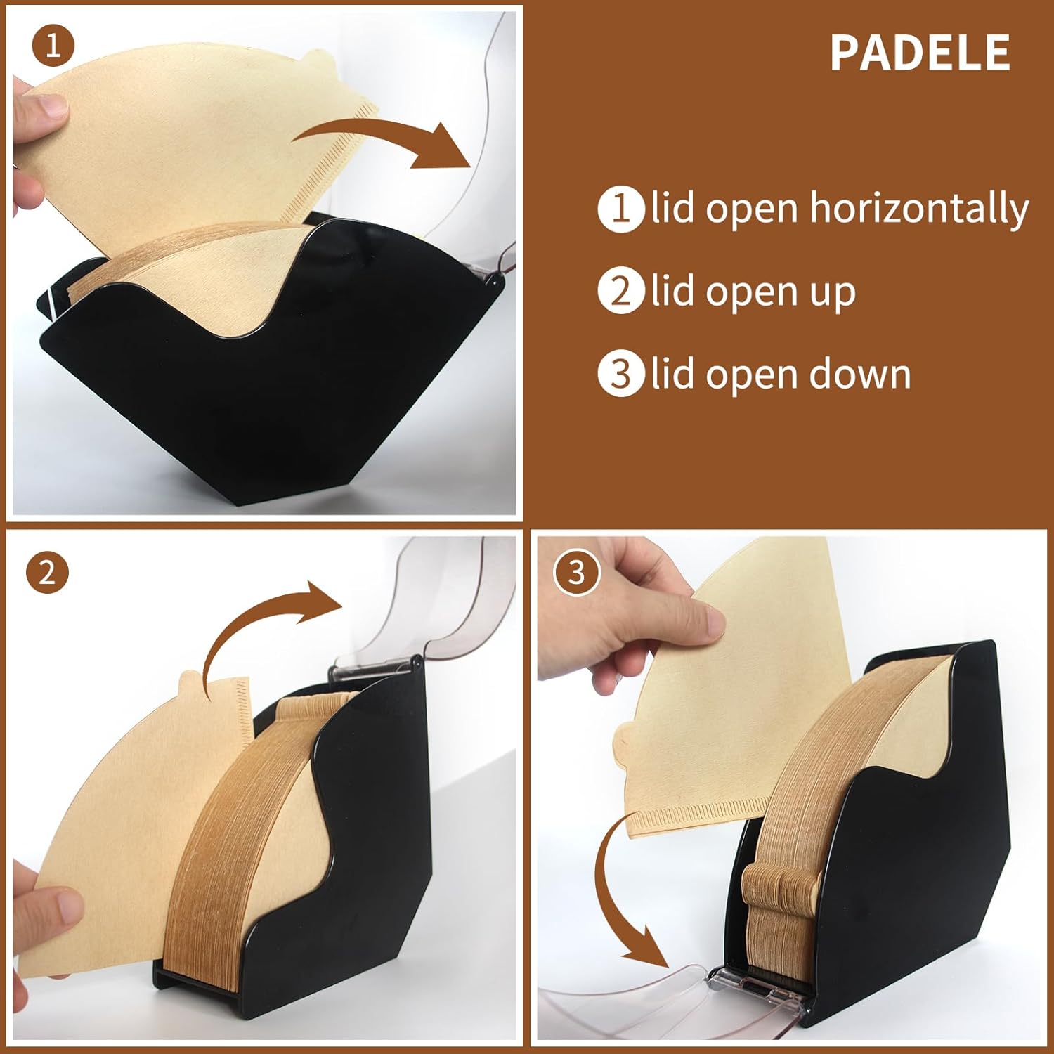 Coffee Filter Holder for Organizer and Coffee Station Accessories Black