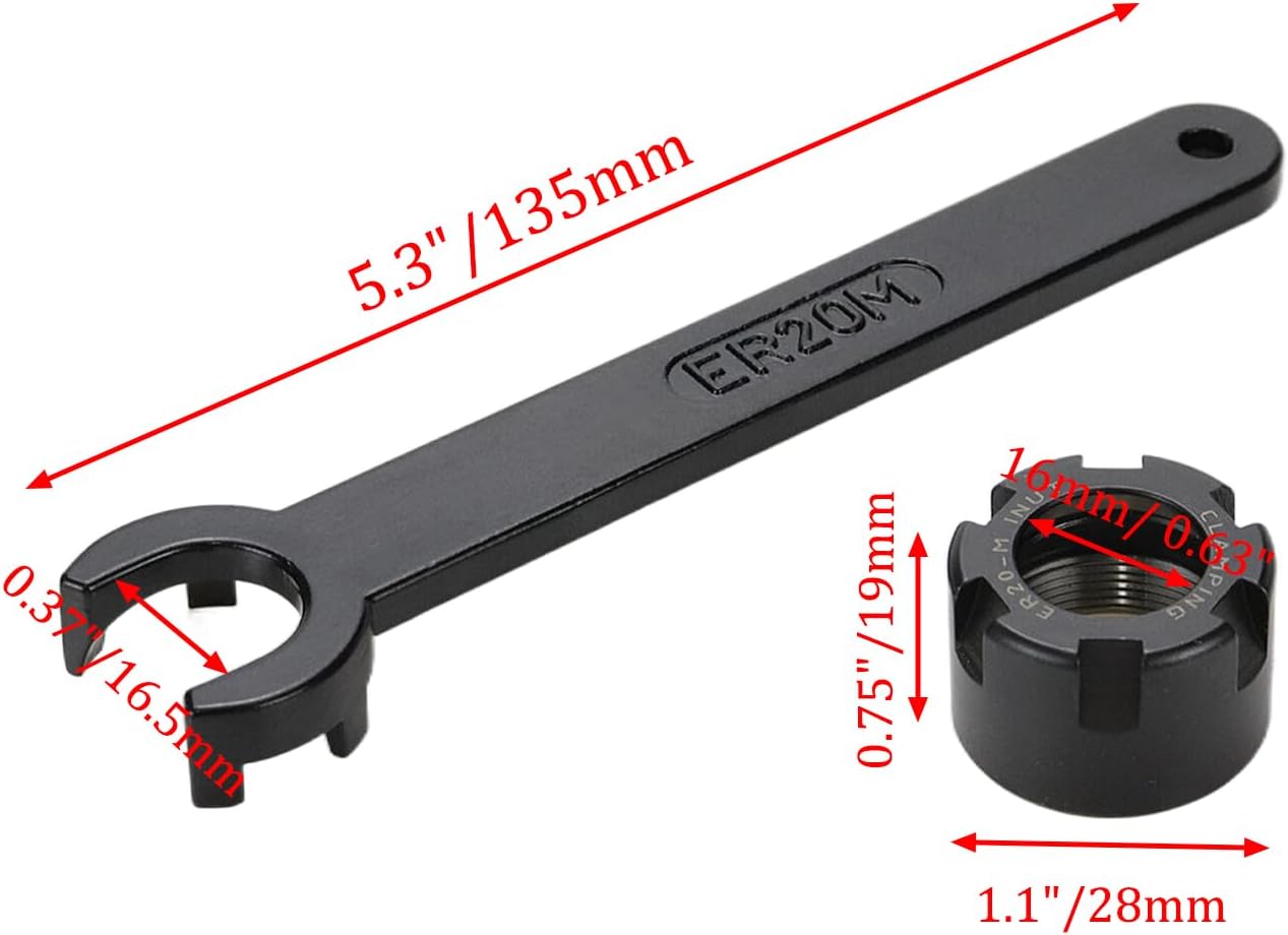 ER20M Wrench Collet Chuck Spanner with ER20M Collet Nut for CNC Milling Chuck Holder Lathe -2pcs