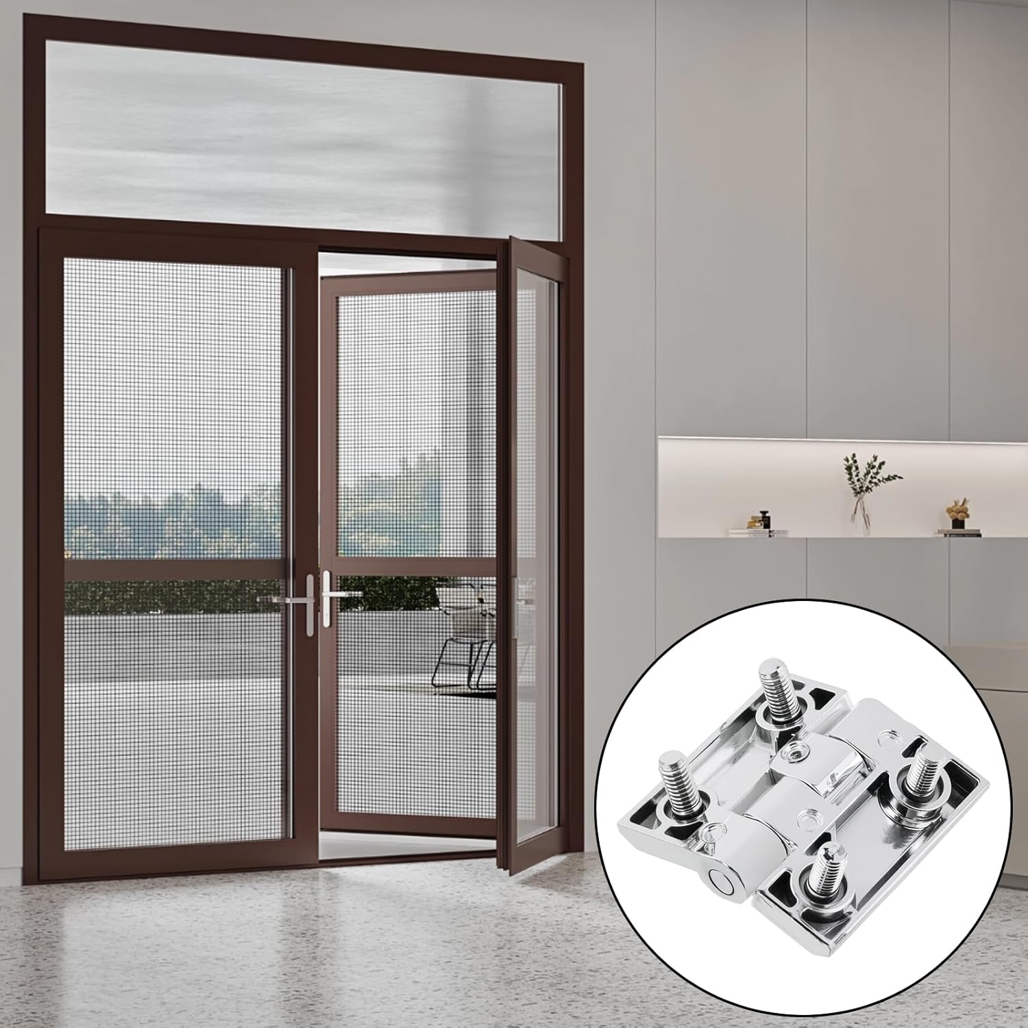 Cabinet Hinge Zinc Alloy Door Hinges with Screw Bolts Polished Chrom Silver Butt Hinge for Electrical Distribution Boxes 2" x 2" - 2pcs