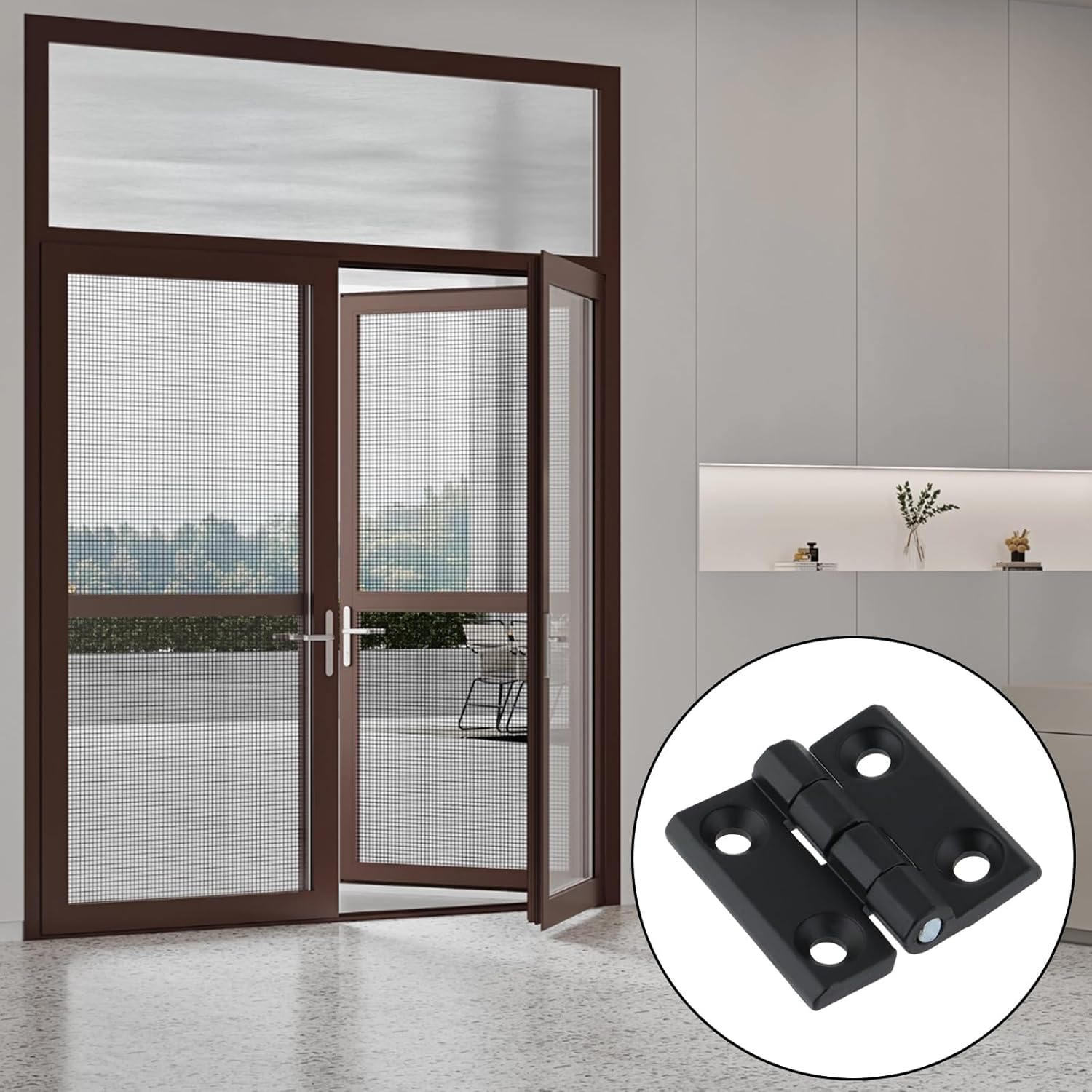 Black Butt Hinge Zinc Alloy Door Hinge Heavy Duty Boat Hatch Hinges Residential Bed Room Hinge for Doors Hardware 1.96" x 1.88" -4pcs
