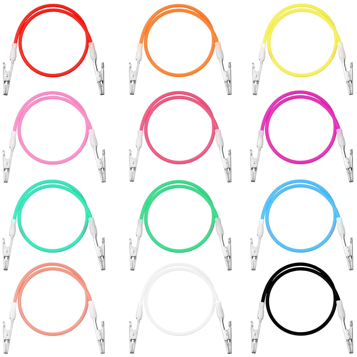 12 Pcs Silicone Dental Bib Clips Colorful Napkin Clips Bib Holder Dentist Napkin Chain Neck Chain with Lanyard for Elderly Adult Patient Towels Restaurant Cloth Travel Bright Color Series