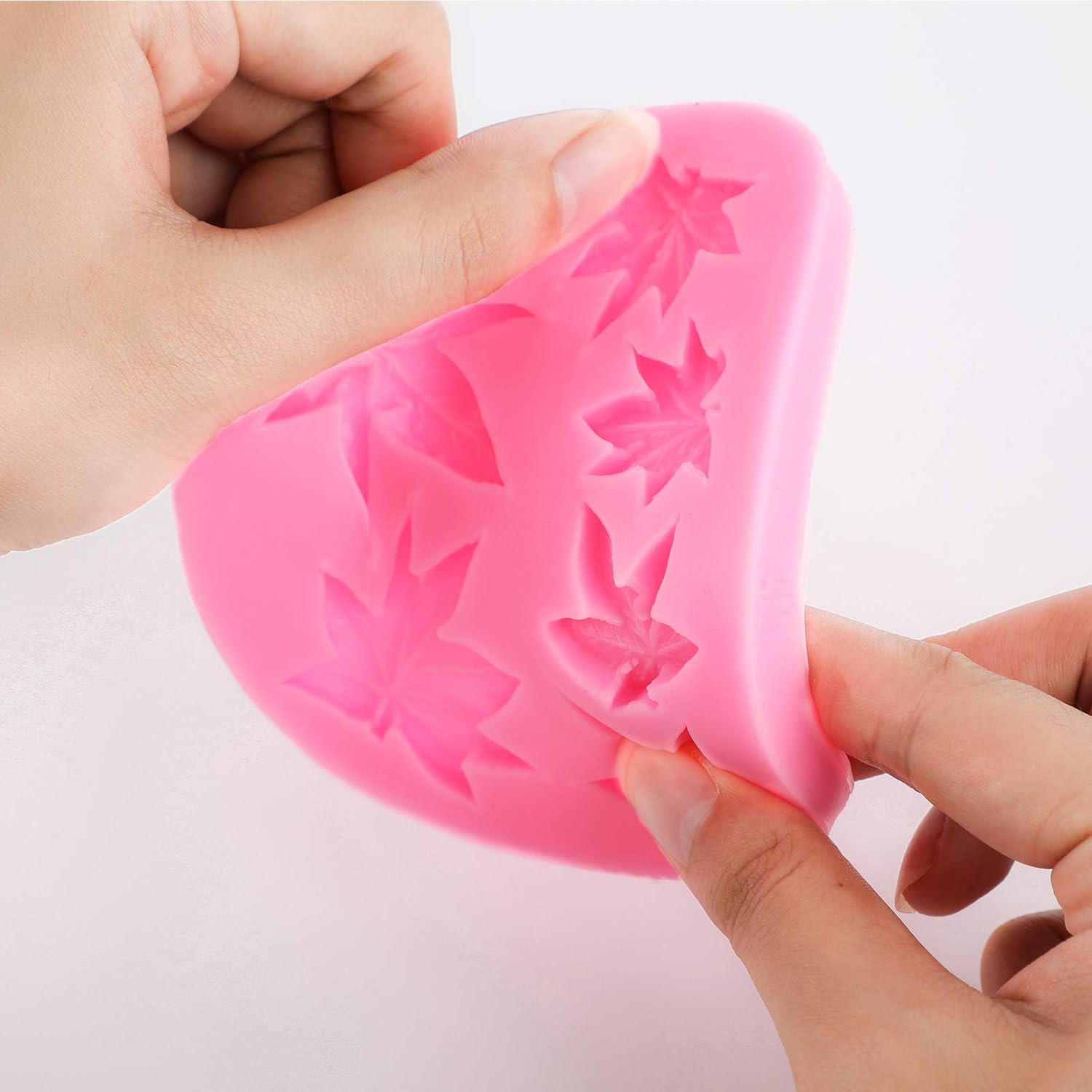 2 Pieces Weed Leaf Cake Fondant Mold Pot Leaves Silicone Mold for Weed Leaf Theme Cake Decoration, Chocolate Candy Polymer Clay Cookie Sugar Craft Rose Red