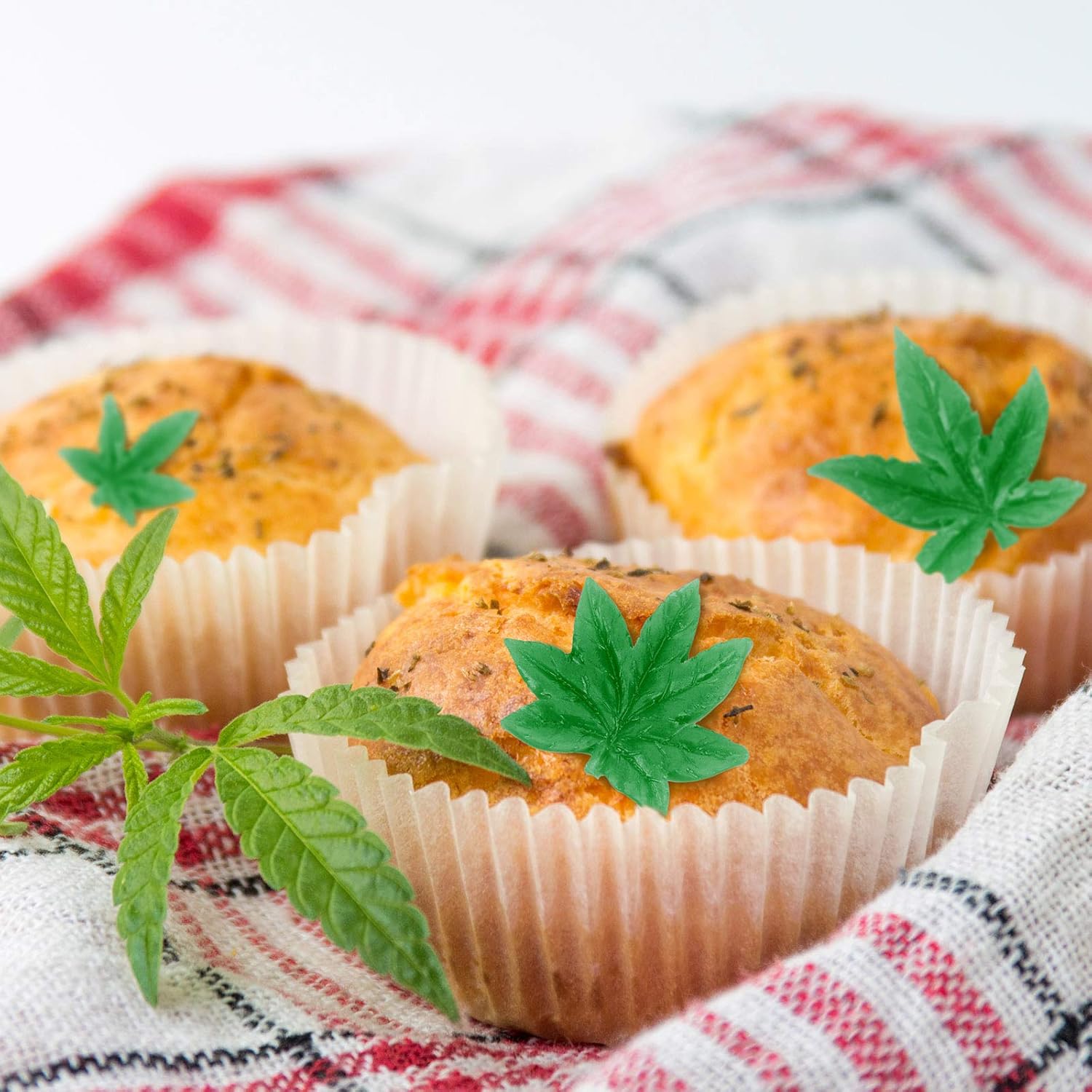 2 Pieces Weed Leaf Cake Fondant Mold Pot Leaves Silicone Mold for Weed Leaf Theme Cake Decoration, Chocolate Candy Polymer Clay Cookie Sugar Craft Rose Red
