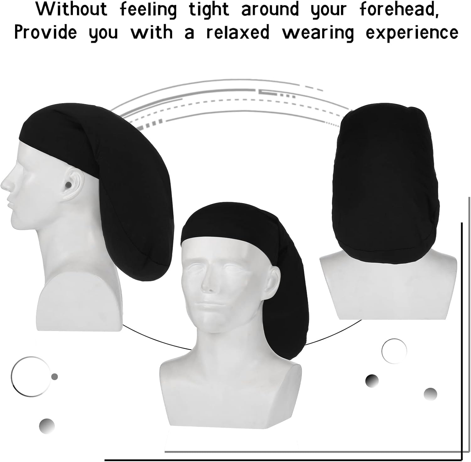 4 Pieces Unisex Dreadlock Cap Long Hair Dreads Head Wrap Sleeping Cap Hair Accessories Sleep Bonnet for Men Women