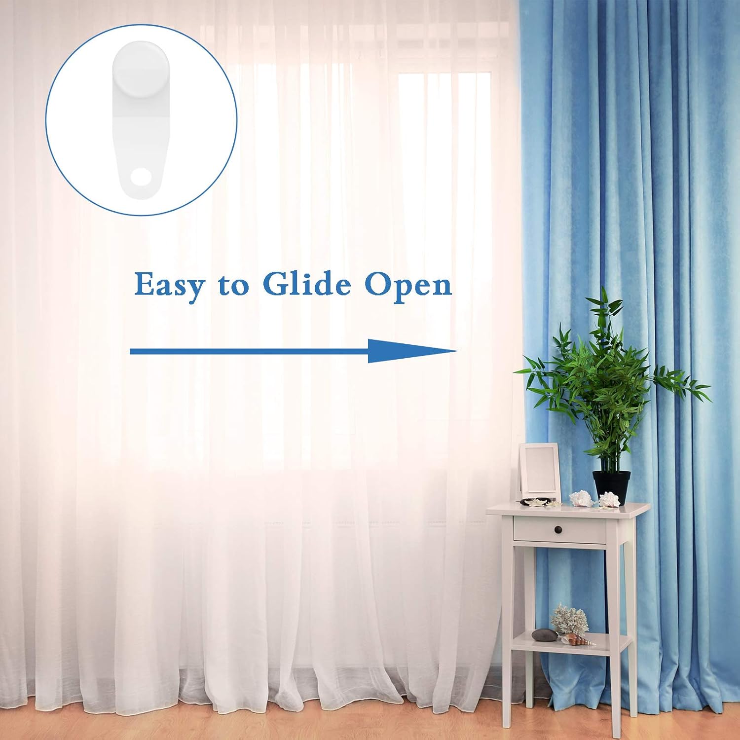 100 Pieces Traverse Rod Slides Curtain Replacement White Plastic Snap in Traversing Slides Track Glider Window Door Shower Curtain Accessories