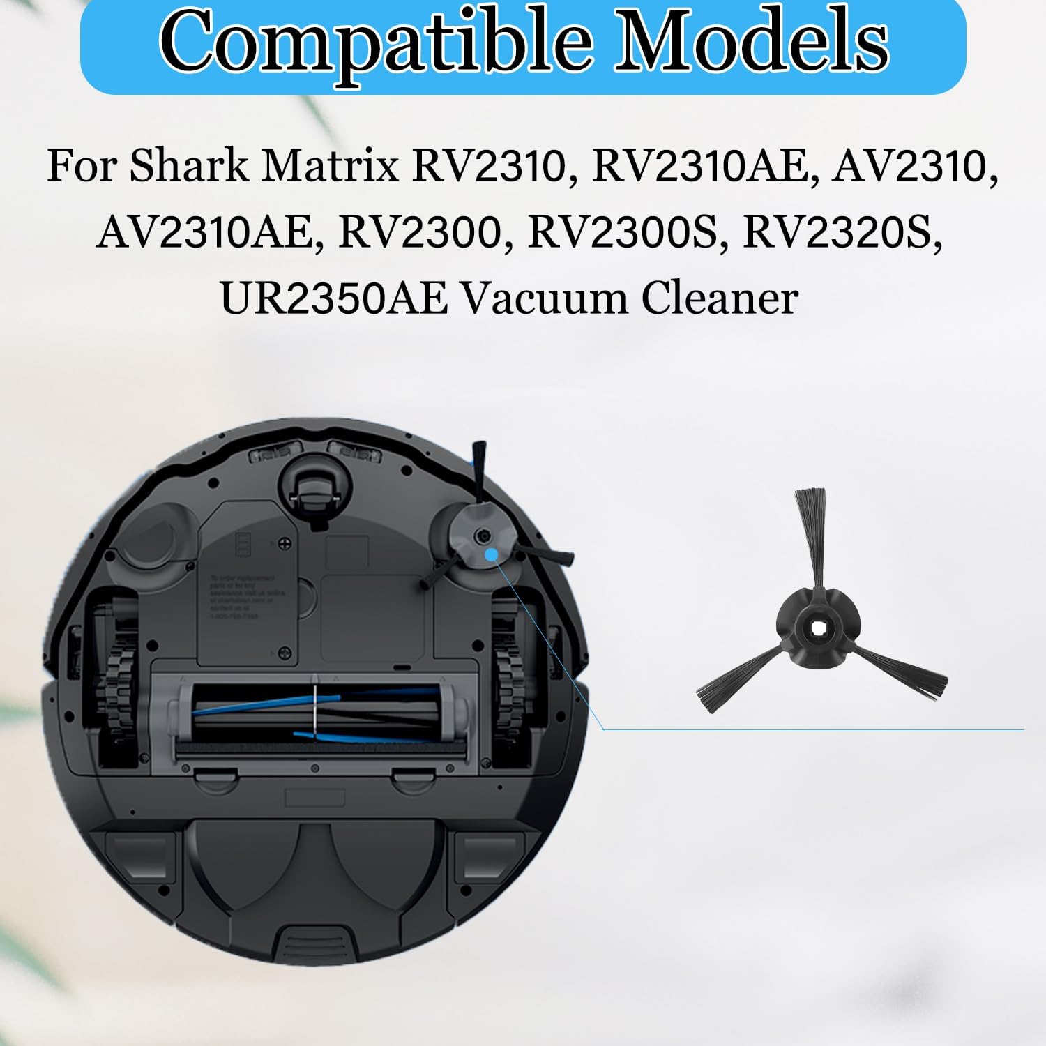 Side Brush for Shark RV2310, RV2310AE, AV2310, AV2310AE, RV2300, RV2300S, RV2320S, UR2350AE Matrix Robot Vacuum Cleaner Replacement Parts - 6 Pack