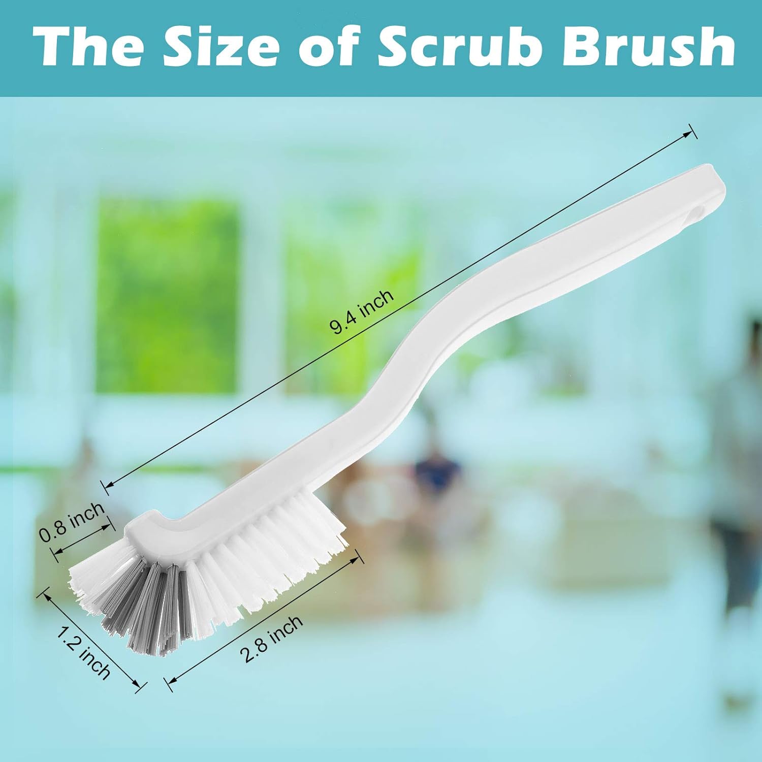 5 Piece Cleaning Dish Scrub Brush Kitchen Sink Bathroom Brushes, Household Pot Pan Dishwasher Edge Corners Grout Deep Cleaning Brush with Stiff Bristles White and Black