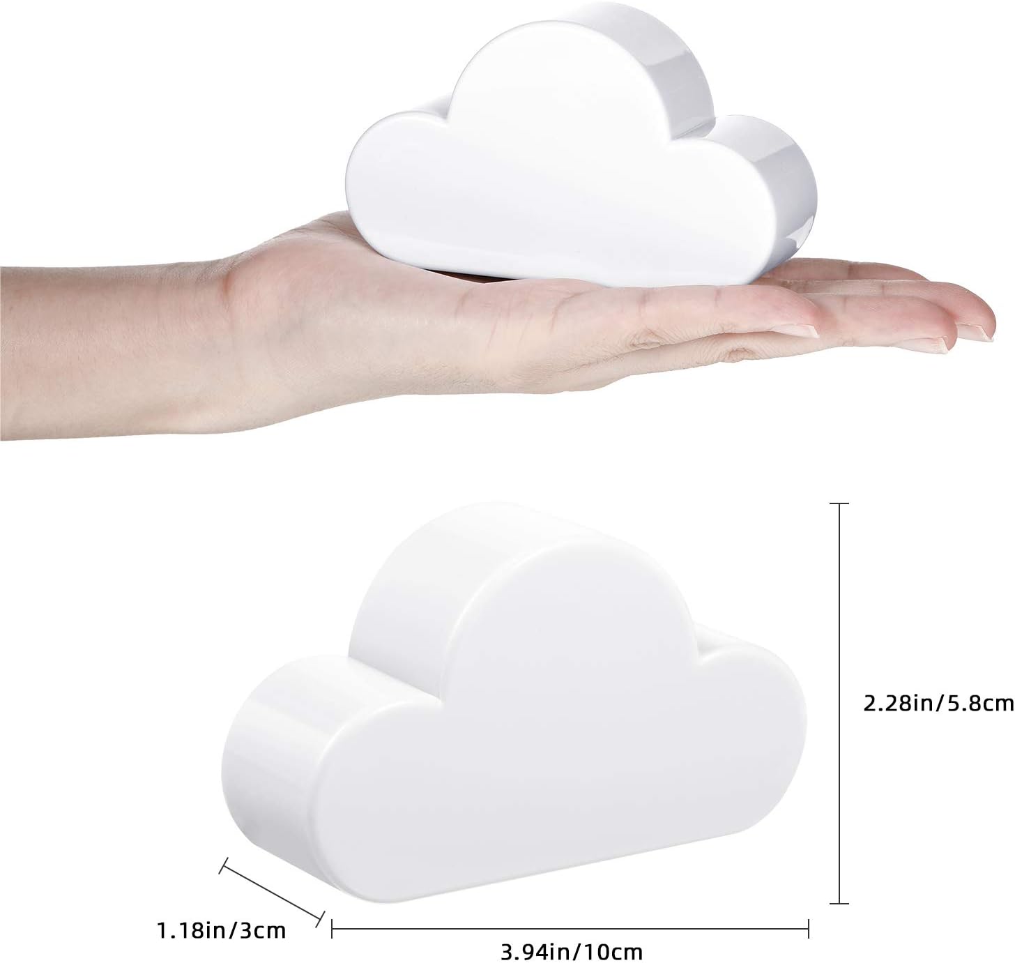 4 Pieces Cloud Magnetic Key Holder for Wall Key Rack Organizer Keychains Hooks with Adhesive for Door White