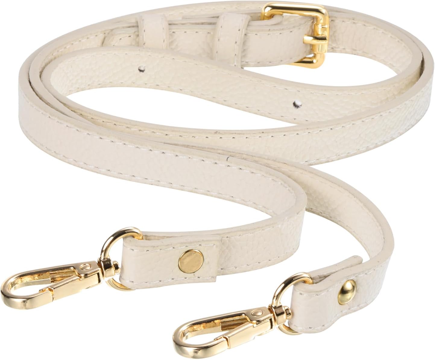 Purse Strap, Leather Adjustable Replacement Strap for Women's Crossbody Handbags Bag, 0.6" Wide, 41-51" Long Beige