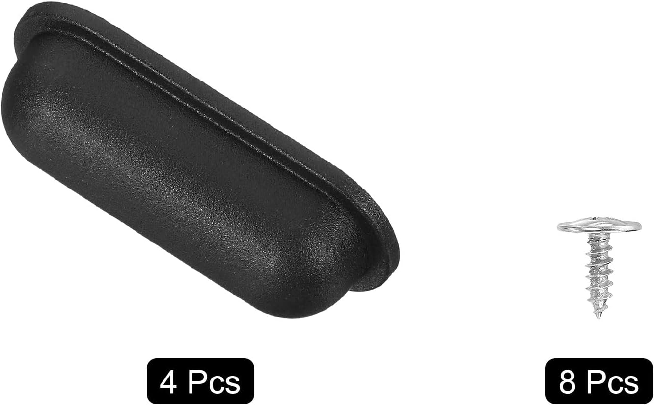 4Pcs Luggage Replacement Pads, Plastic Luggage Stand Feet Stud, Suitcase and Travel Gear Bottom Side Accessories with Self-Tapping Screws, Black 57x24x15mm