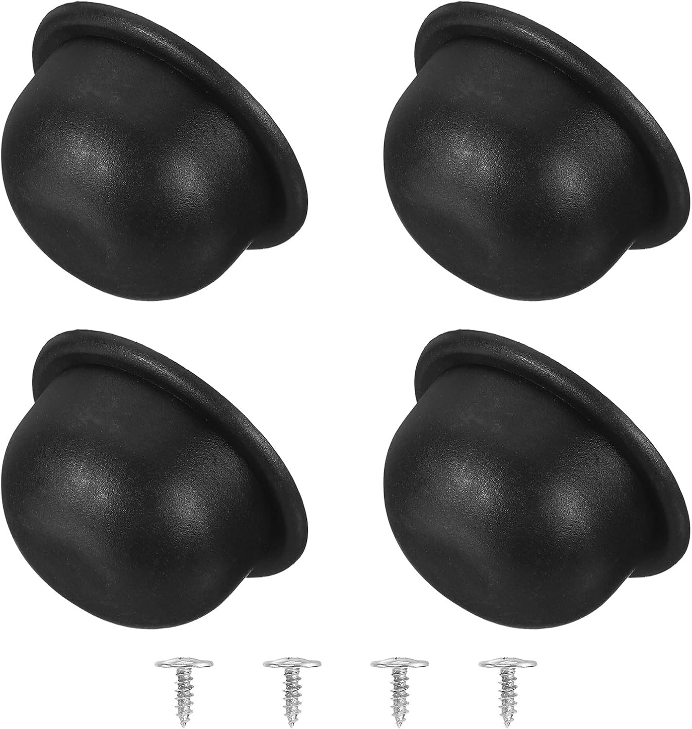 4Pcs Luggage Replacement Pads, Plastic Luggage Stand Feet Stud, Suitcase and Travel Gear Bottom Side Accessories with Self-Tapping Screws, Black 47x47x25mm
