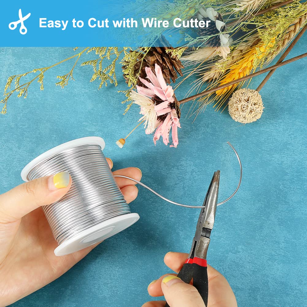 15 Gauge Aluminum Wire, 164 Feet 1.5mm Bendable Metal Craft Wire for Jewelry Making, Beading, Armature, Sculpting, Bonsai Training, Crafting
