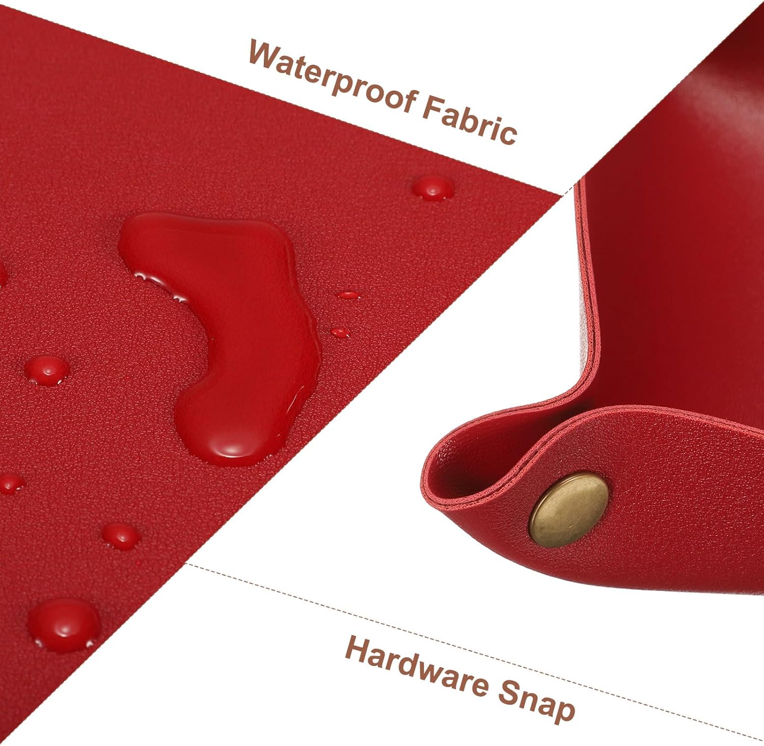 3 Pack PU Leather Tray, Jewelry Tray for Women and Men, Glossy Leather Desk Organizer Portable Catchall Tray for Jewelry Key Coin Watch Wallet, Red
