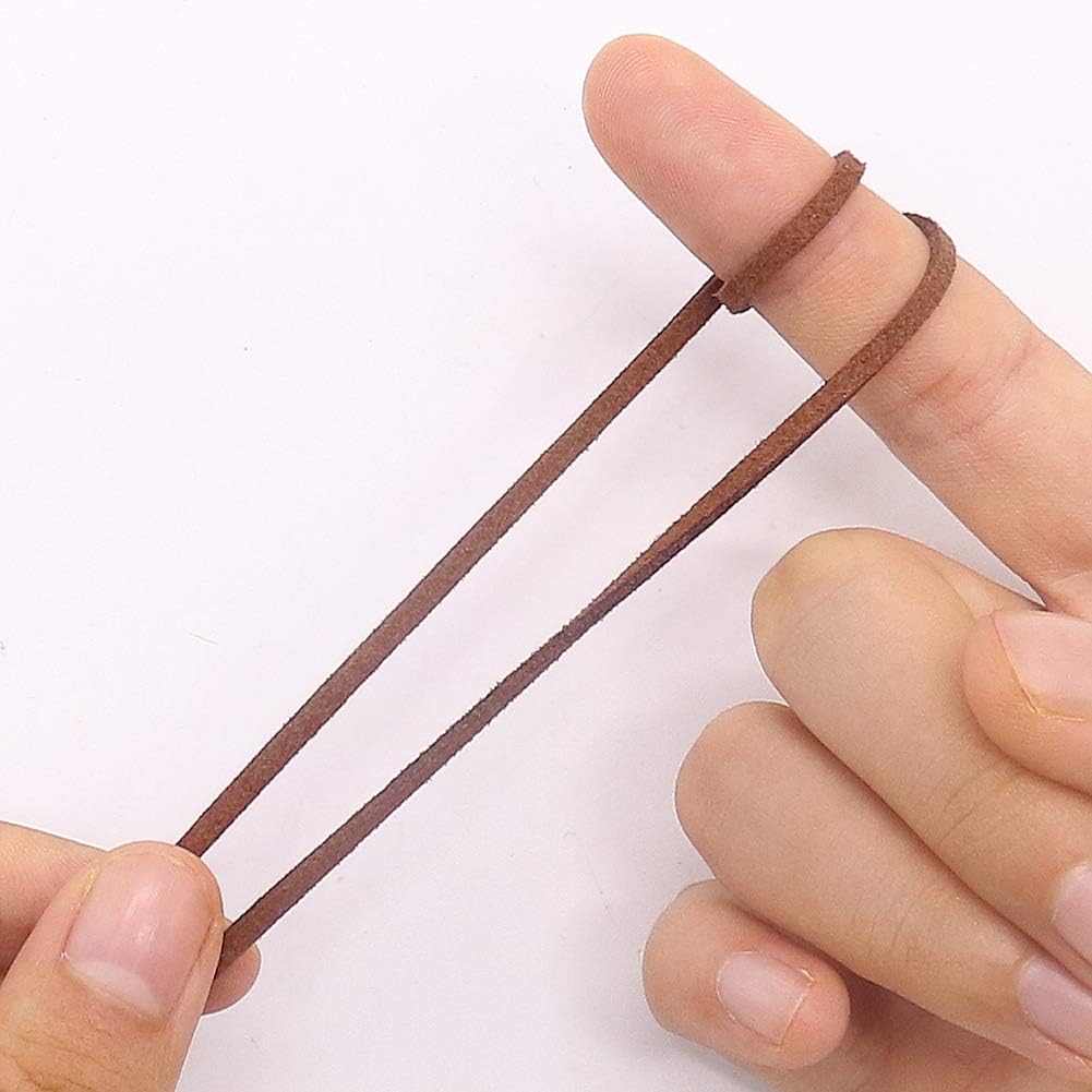 Leather String, 100 Yards 2.6mm Flat Suede Cord, Faux Leather Cord for Jewelry Making, Necklaces, Bracelets, Dream Catchers and DIY Crafts Brown