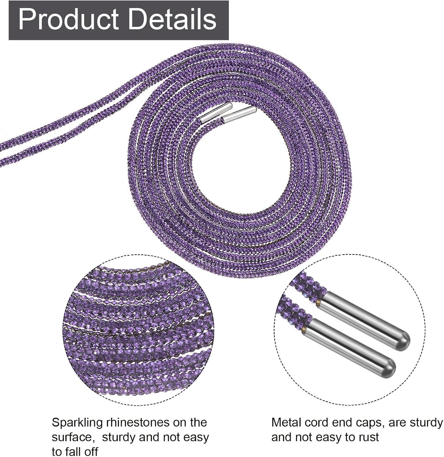 Rhinestone Shoe Lace Bling Glittered Ropes Drawstring Cords Replacement for Sweatpants Hoodie