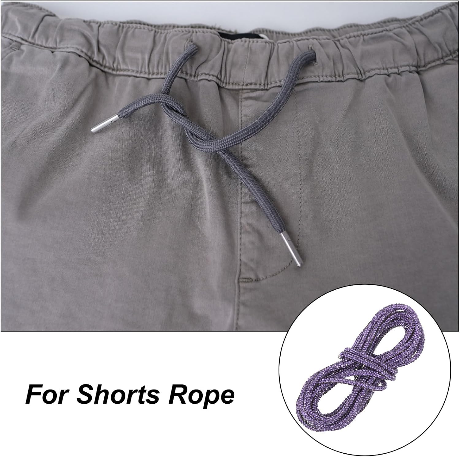 Rhinestone Shoe Lace Bling Glittered Ropes Drawstring Cords Replacement for Sweatpants Hoodie