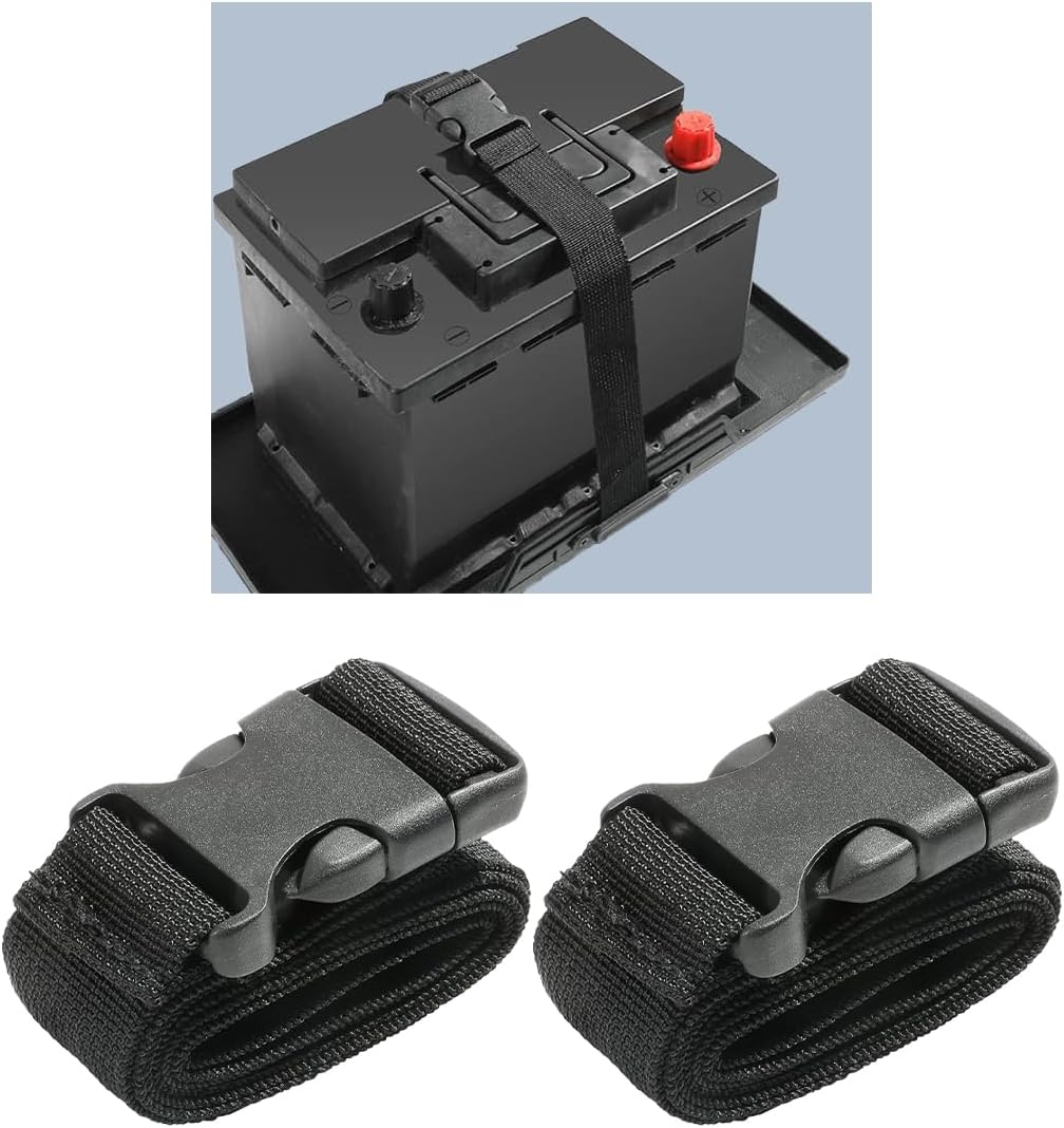 Battery Box Strap - Adjustable Buckle, Auto & Trailer Hold Down Strap - 2 PCS Pack 39 Inch, Quick Release