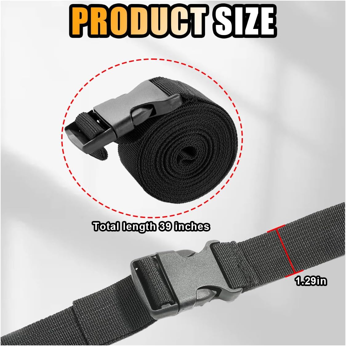 Battery Box Strap - Adjustable Buckle, Auto & Trailer Hold Down Strap - 2 PCS Pack 39 Inch, Quick Release