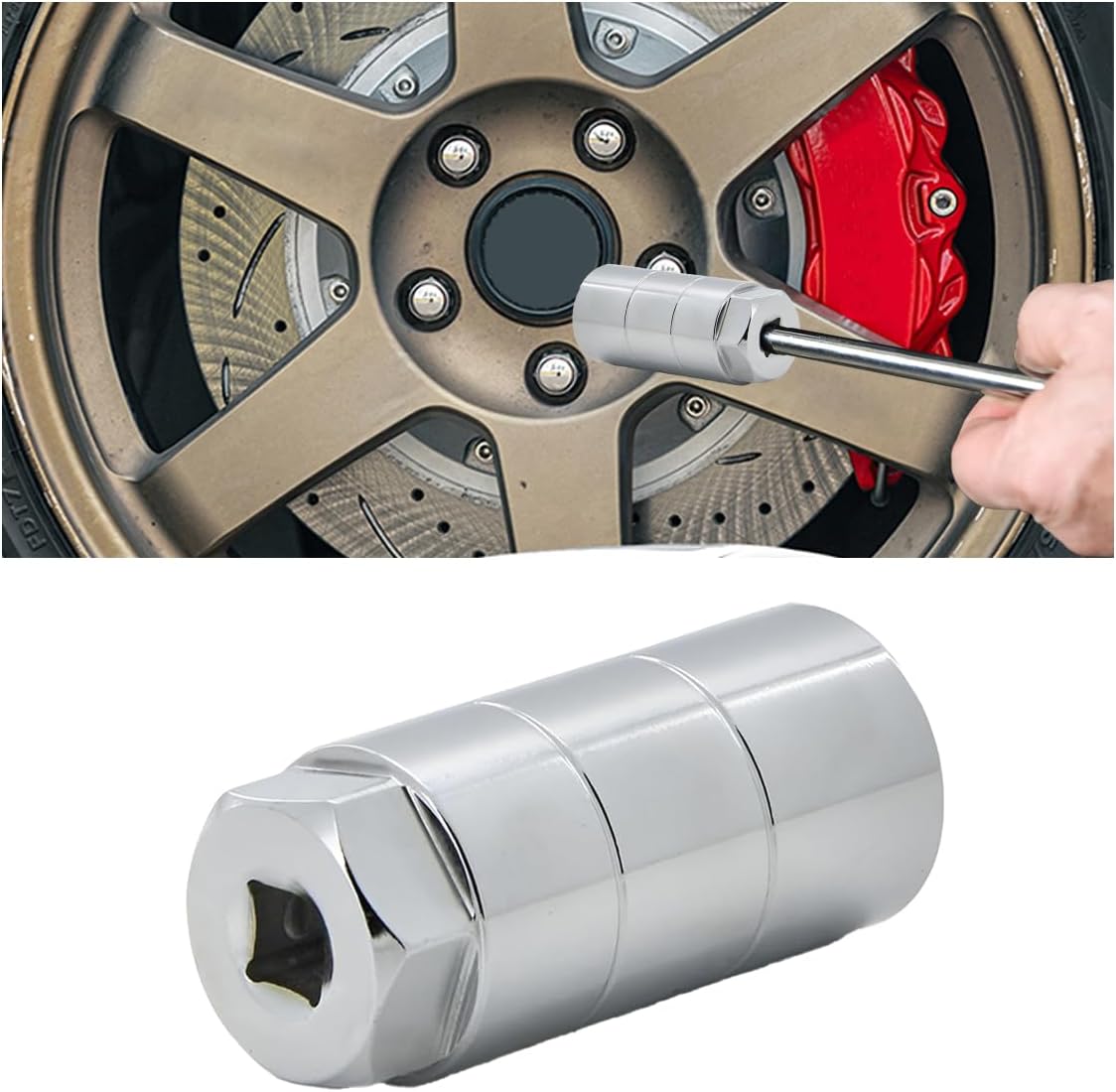Oil Pressure Switch Socket, 1 1/16" Socket Switch Fits 3/8" Drive or 1 1/8" Hex Wrench, Accepts Oil Pressure Sending Units Up to 2 5/8'' Long, Suitable for Most Car Models Silver