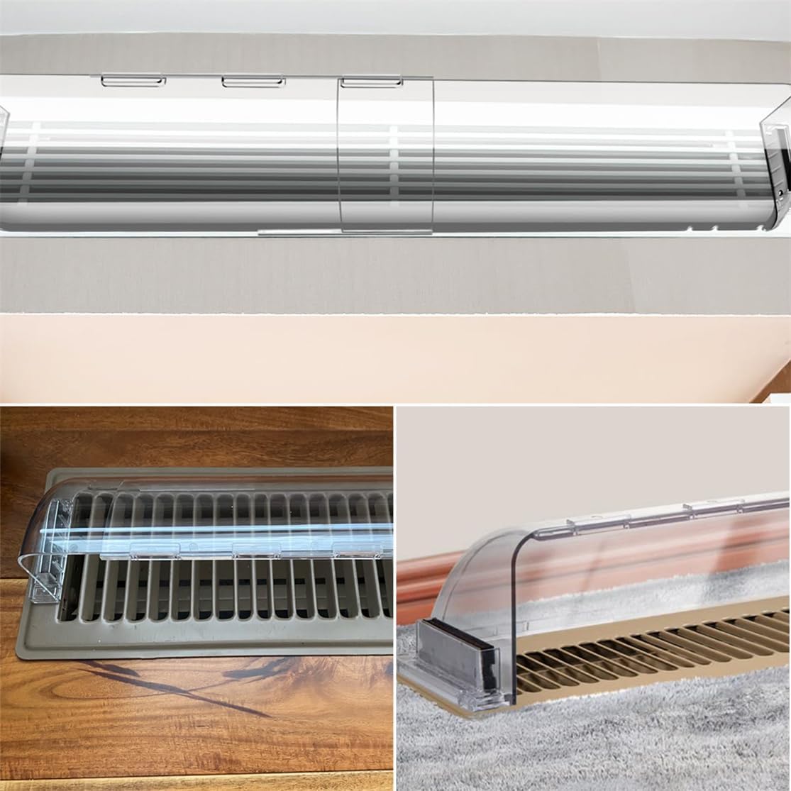 Air Vent Deflectors Adjustable Heat and Vent Cover Clear 2PCS Magnetic Air and Heat Deflector for Floor Vent Sidewalls and Ceiling Registers,8”-11”
