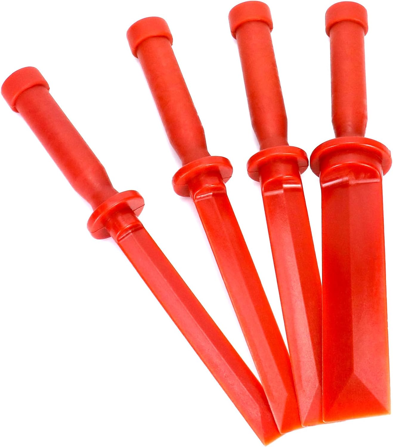 Plastic Chisel Scraper Set, 3/4", 7/8", 1", 1-1/2" Chemical Resistant Scraper Tool, No-marring Plastic Chisel Set for Removes Debris, Adhesives, Film, Paint