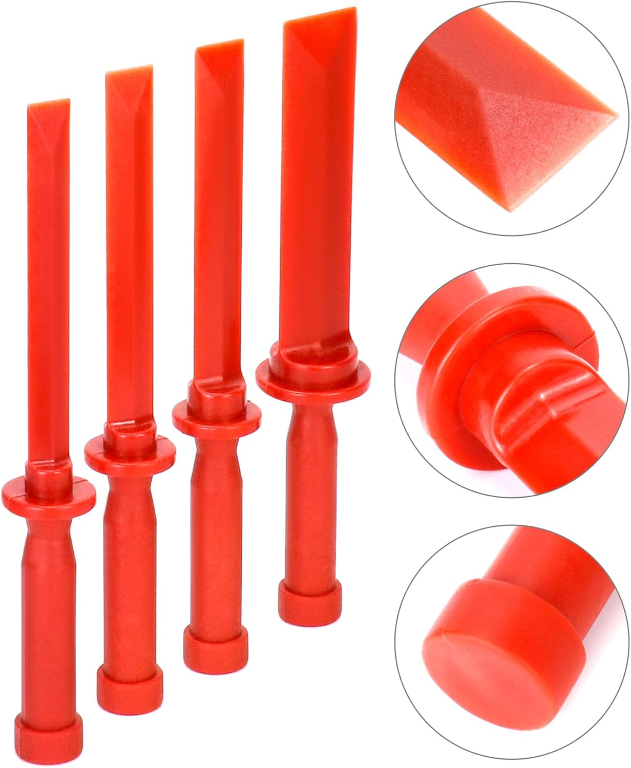 Plastic Chisel Scraper Set, 3/4", 7/8", 1", 1-1/2" Chemical Resistant Scraper Tool, No-marring Plastic Chisel Set for Removes Debris, Adhesives, Film, Paint
