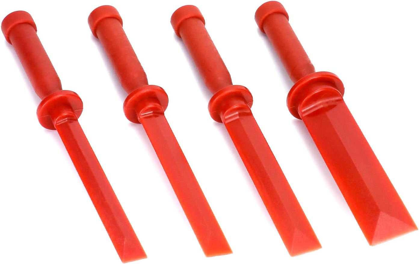 Plastic Chisel Scraper Set, 3/4", 7/8", 1", 1-1/2" Chemical Resistant Scraper Tool, No-marring Plastic Chisel Set for Removes Debris, Adhesives, Film, Paint