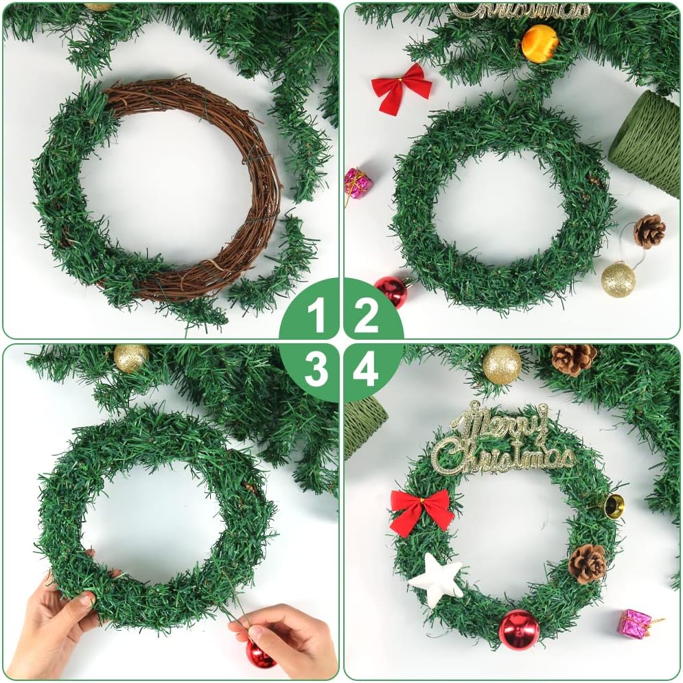 Floral Wire, 656 Feet 2mm Paper Covered Bind Wire for Floral Bouquets, Crowns, Wreath Making, Christmas Ornaments, Garlands, Wedding Decorating, Crafts Green