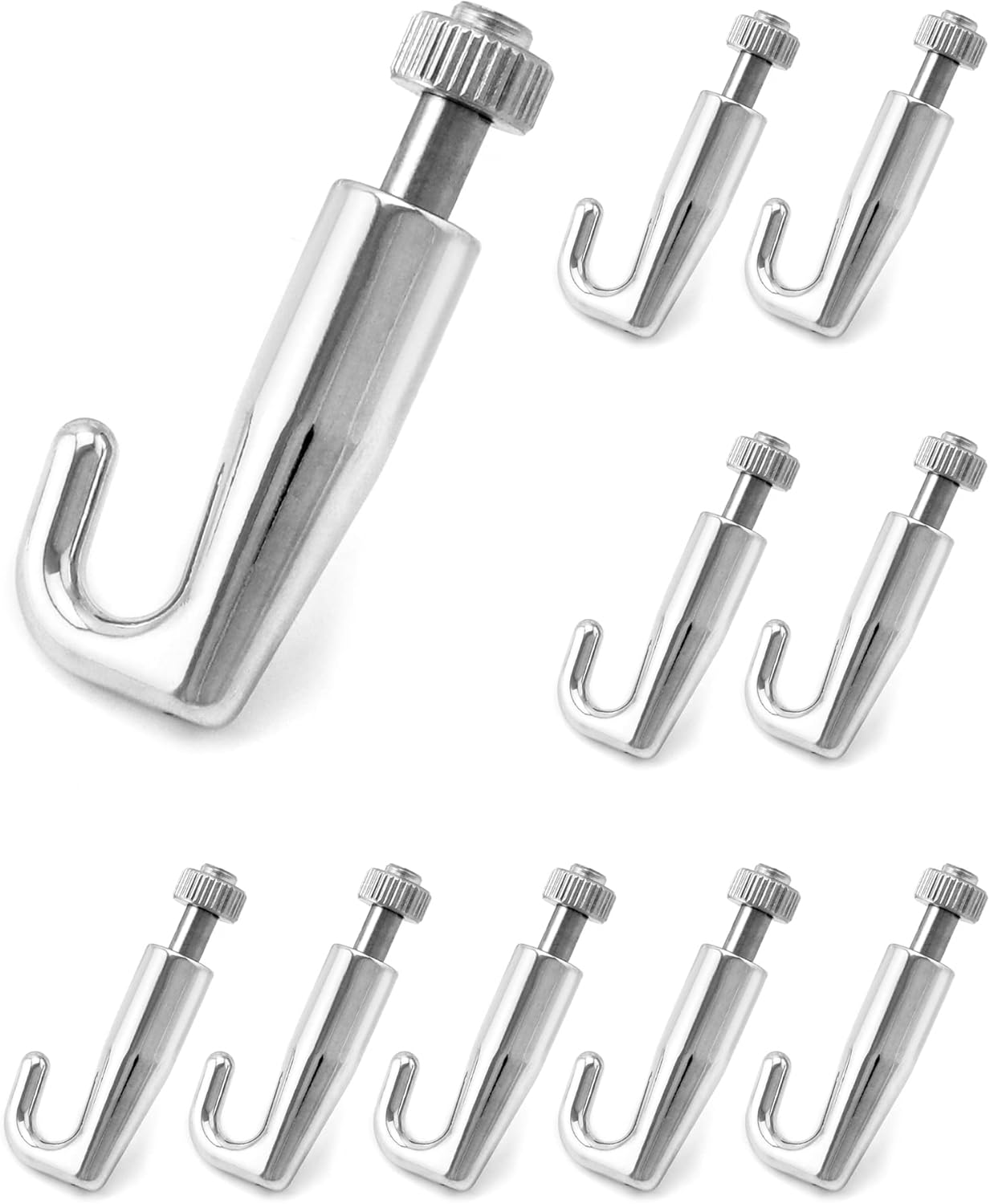 Art Gallery Display Wire Rope Hanger Hooks, 10 Pack Adjustable Metal Hooks Fit 2.0mm Steel Cables Wire Rope, Gallery Picture Hanging System